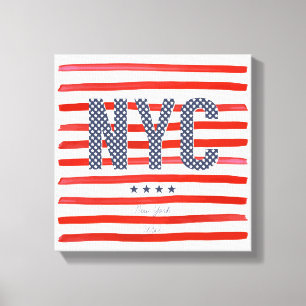Toile Conception de rouge de NYC  , blanche et bleue