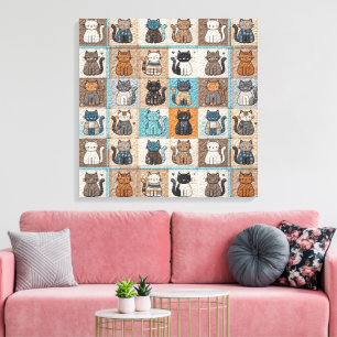 Toile Conception de surface composée de chats