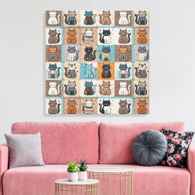 Toile Conception de surface composée de chats (Insitu(Salon))