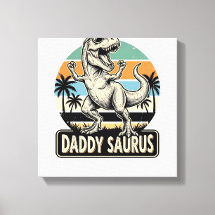 Toile Conception de t-shirt de dinosaure rétro Papa Saur