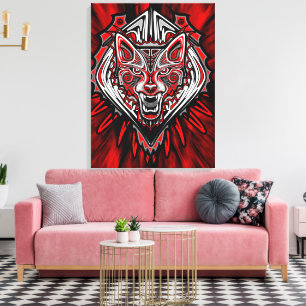 Toile Conception de totem tribal Haida Loup