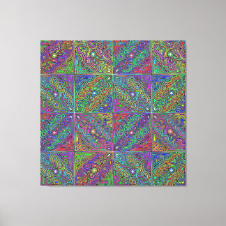 Toile conception de tuiles de néon multicolores abstrait