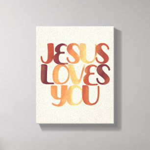 Toile Conception de typographie chrétienne Jésus aime 