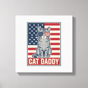 Toile Conception de vecteur de chat patriotique Cat Dadd