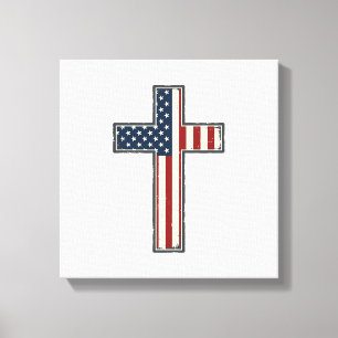 Toile Conception de vecteur de croix patriotique en détr