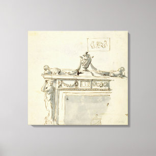 Toile Conception esquissée pour une cheminée (le stylo