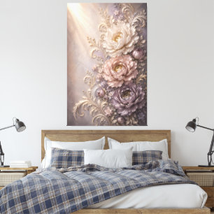 Toile Conception florale Elegant Frost Bloom   Gaufrage 