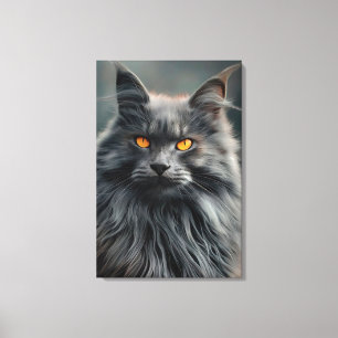 Toile Conception majestueuse de portraits de chats long-