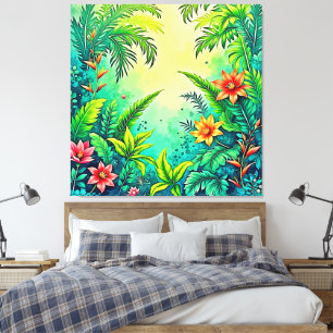 Toile Conception Tropical Jungle Lush Paradise