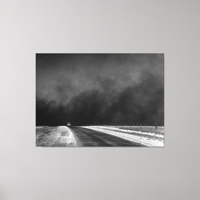 Toile Conduite de voiture Le Texas Panhandle dans le bol (Recto)