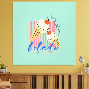 Toile Cônes de glace italiens rétro