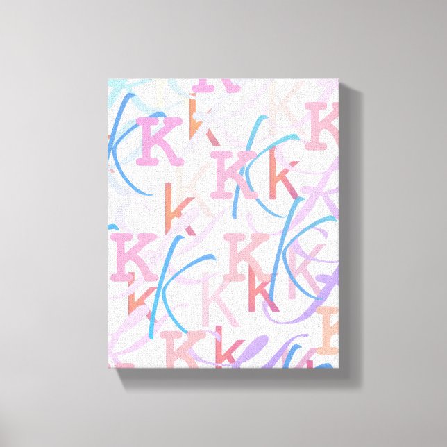 Toile Confettis en forme de lettre "K" (Recto)