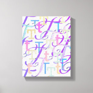 Toile Confettis en forme de lettre "T"