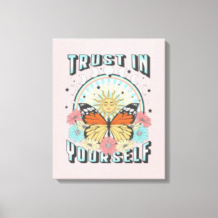 Toile Confiance en soi   Soleil céleste et papillon
