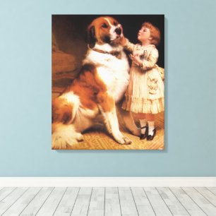 Toile Confiance par Charles Burton Barber, Chien Saint-B