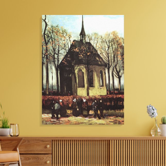 Toile Congrégation à Church, Nuenen par Vincent van Gogh (Insitu(Salon))
