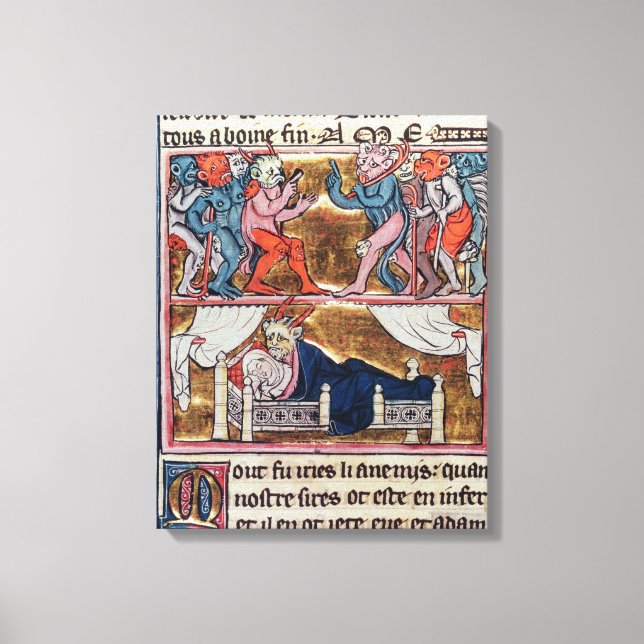 Toile Conseil des démons, de l'Histoire de Merlin (Recto)