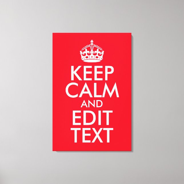 Toile Conserver le calme et modifier le texte (Recto)