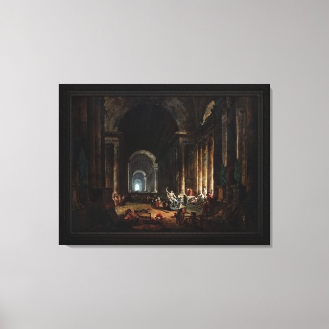Toile Constatation du Laocoon par Hubert Robert (Recto)