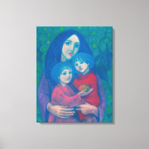 Toile Conte de fées de nuit, mère & enfants art journée 