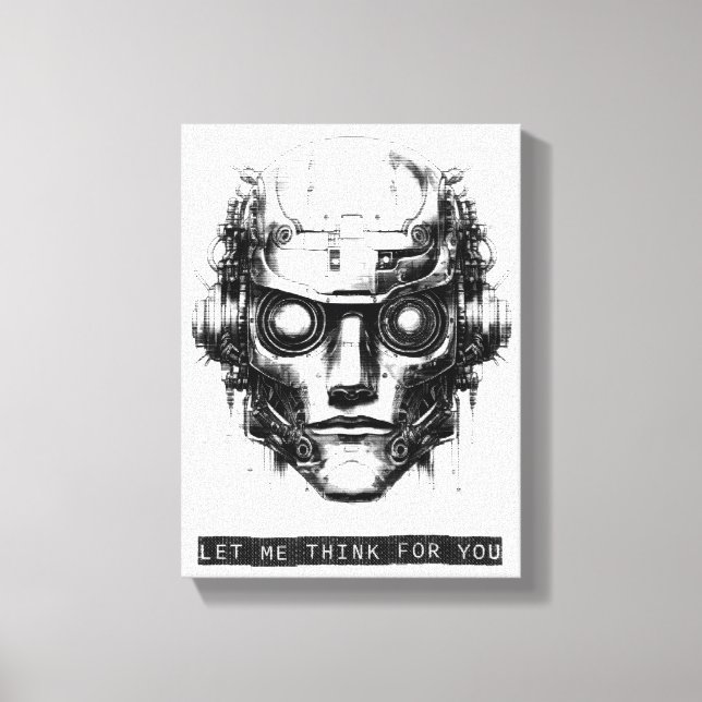 Toile Contrôle mental Cyberpunk Robot Black Print Canvas (Recto)