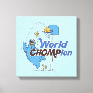 Toile Cookie Monster   Tirer sur des cerceaux de basket-