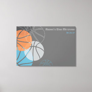 Toile COOL BASKETBALL Bar Mitzvah Panneau d'ouverture de