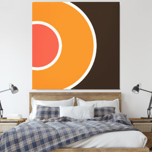 Toile Cool Bold Bright Orange Cocaca Brown Art Concentré