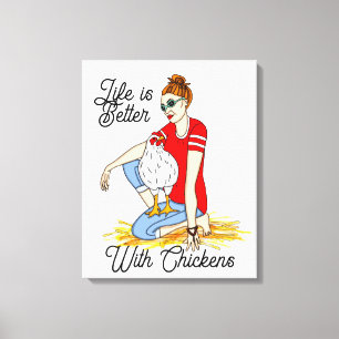 Toile Cool Chicks Poster d'art de poulet