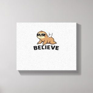 Toile Cool Flying Sloth Croyez Drôle Motivational Design