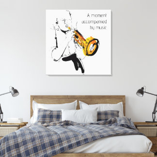 Toile Cool Retro Man Playing Trumpet - Jazz Music Art