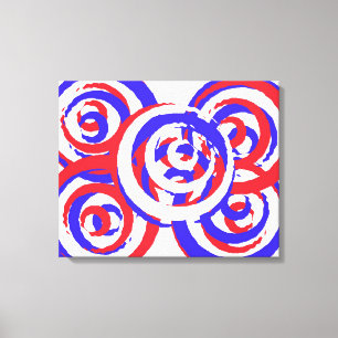 Toile Cool Rouge Blanc Et Bleu Patriotique Abstrait