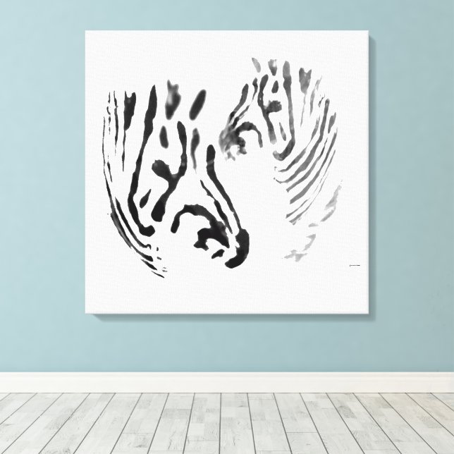Toile Cool Zebra Wildlife Art Couleur personnalisée (Insitu (Plancher de Bois))