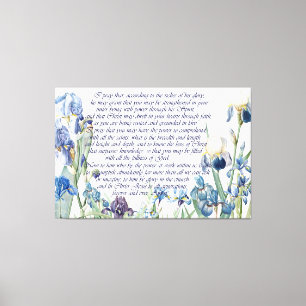 Toile Copie de bible d'Ephesians 3 de fleurs d'iris de