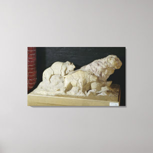 Toile Copie de la sculpture des bisons, le