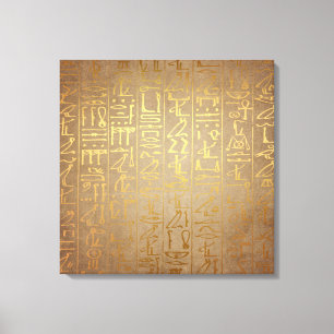 Toile Copie égyptienne de papier de hiéroglyphes d'or