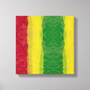 Toile Copie enveloppée de toile, vert jaune rouge de