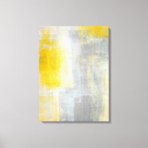 Toile Copie grise et jaune de "silence" d'art abstrait