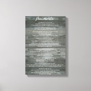 Toile Copie inspirée "a désiré choses" de desiderata