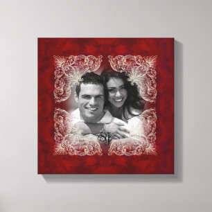 Toile Copie vintage de photo de rose rouge