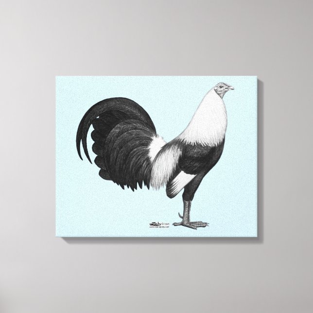 Toile Coq de combat gris à ailes de canard (Recto)