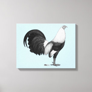 Toile Coq de combat gris à ailes de canard