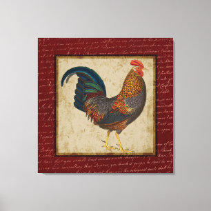 Toile Coq rouge