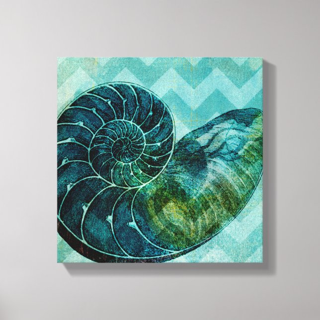 Toile Coque spirale Turquoise (Recto)