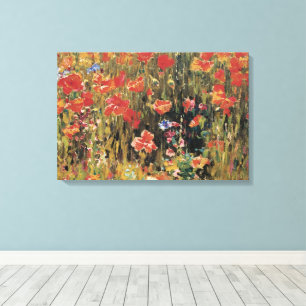 Toile Coquelicots par Robert Vonnoh, Impressionnisme Vin