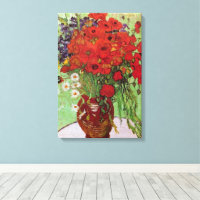 Coquelicots rouges et pâquerettes par Vincent van
