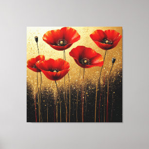 Toile Coquelicots rouges vibrants en fleurs