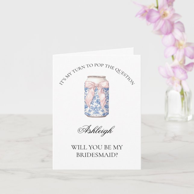 Toile Coquette Soda wird meine Bridesmaid-Karte se Karte (Orchidee)