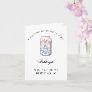 Toile Coquette Soda wird meine Bridesmaid-Karte se Karte