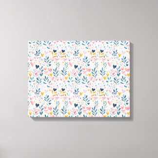Toile Corações em aquarela